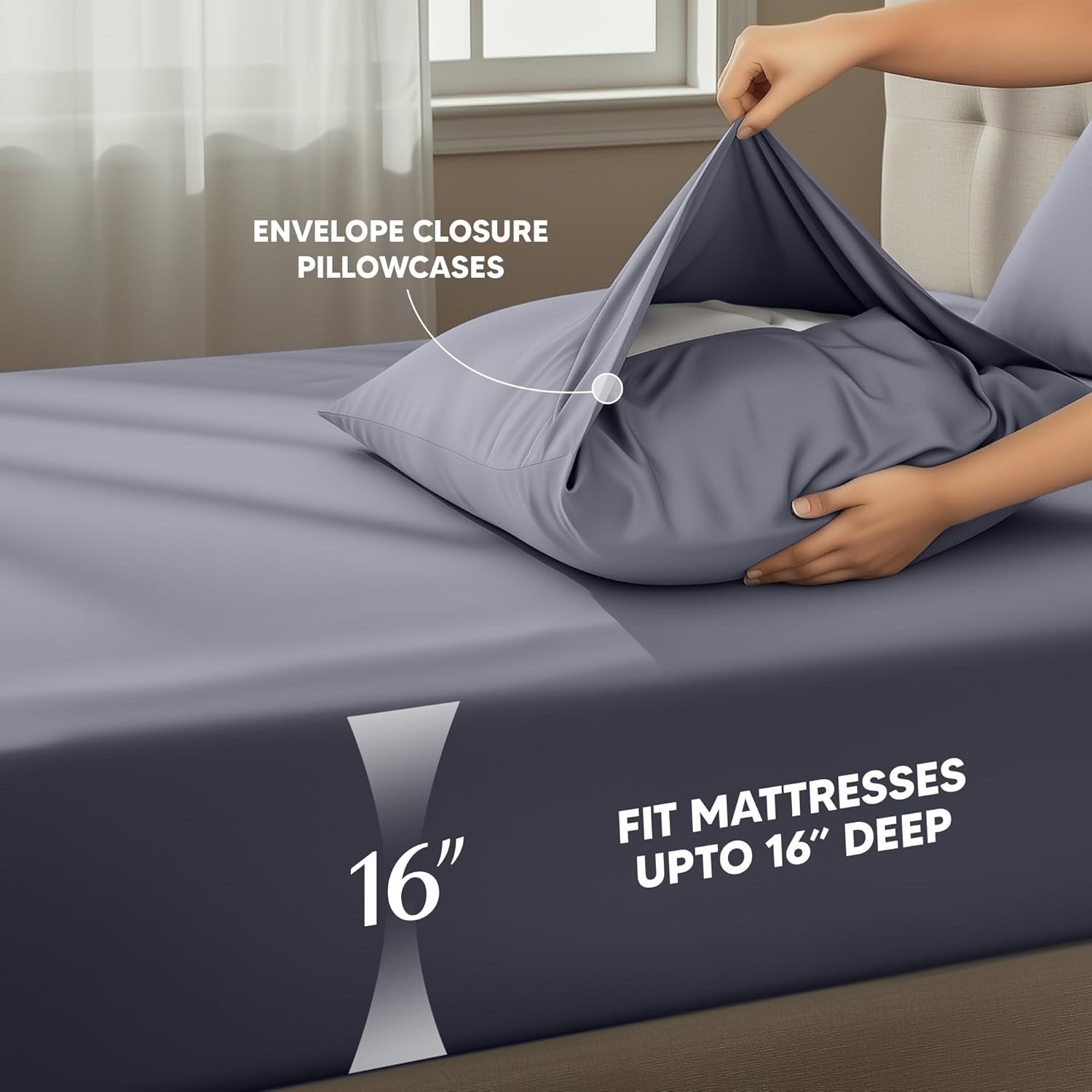 Utopia Bedding Queen Size Sheet Set - 4 Piece Bed Sheets, Soft and Breathable Microfiber, Includes 1 Fitted Sheet, 1 Flat Sheet and 2 Pillowcases - Oeko Tex (Grey)