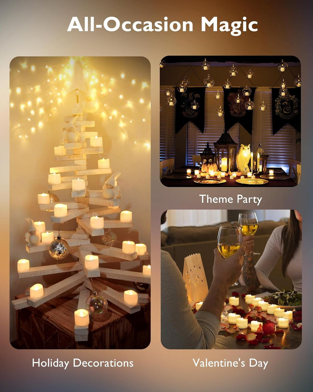 Homemory 24Pcs Flickering Flameless LED Tea Lights - 200+ Hours Battery Operated