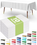 Pureegg 10 Pack 54x108 Inch White Disposable Tablecloth for Party & Picnic