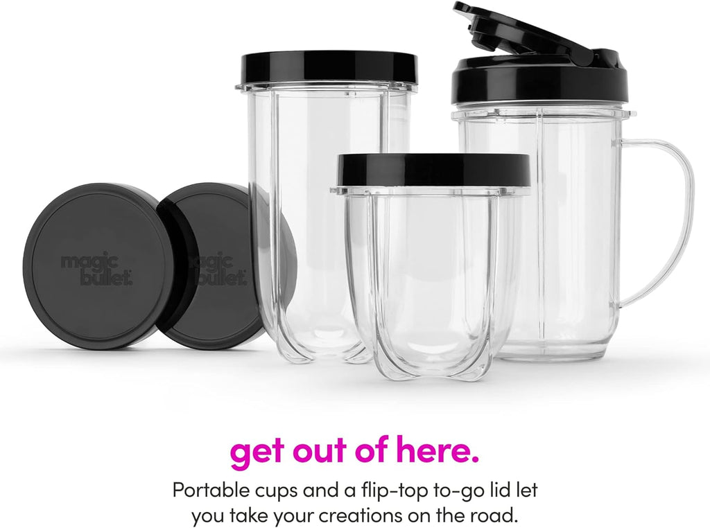 Magic Bullet Compact Countertop Blender Set - Small Silver 11-Piece 250W Motor