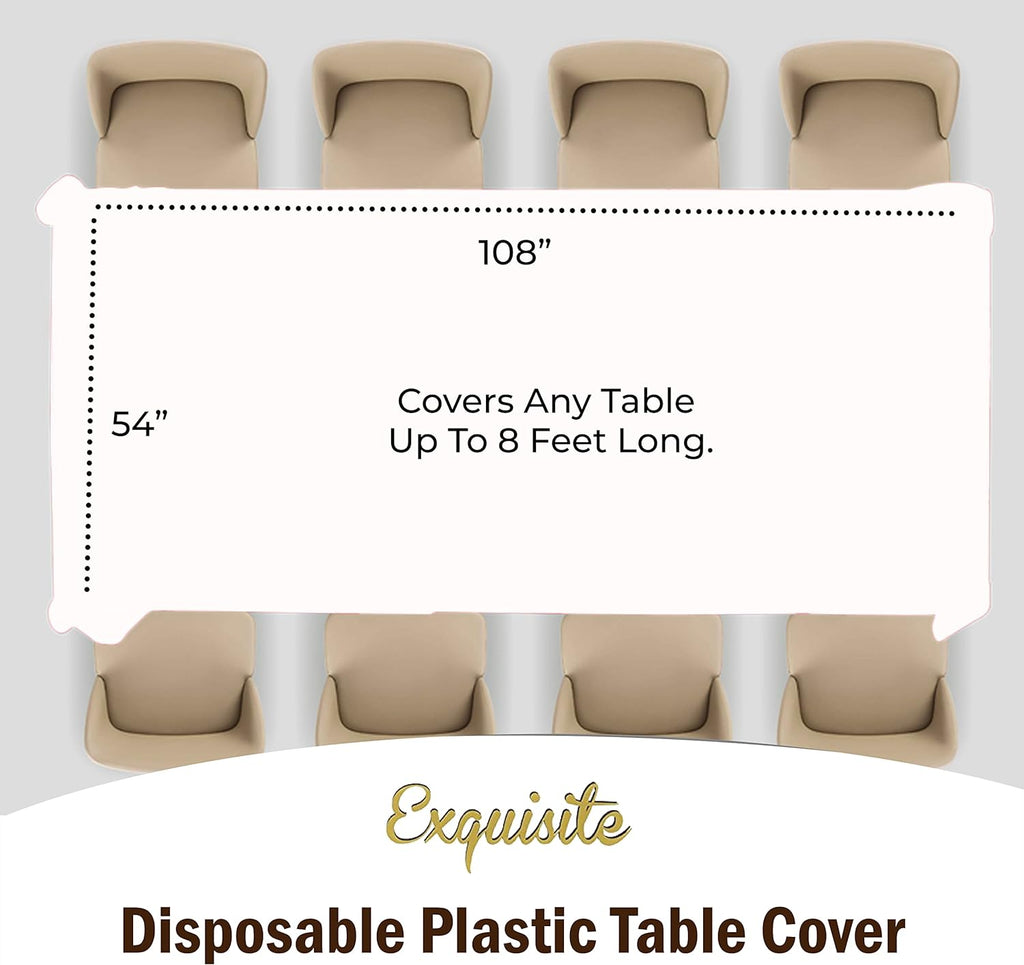 Party Solids Premium Plastic Tablecloth 54x108in. 6-Pack - White