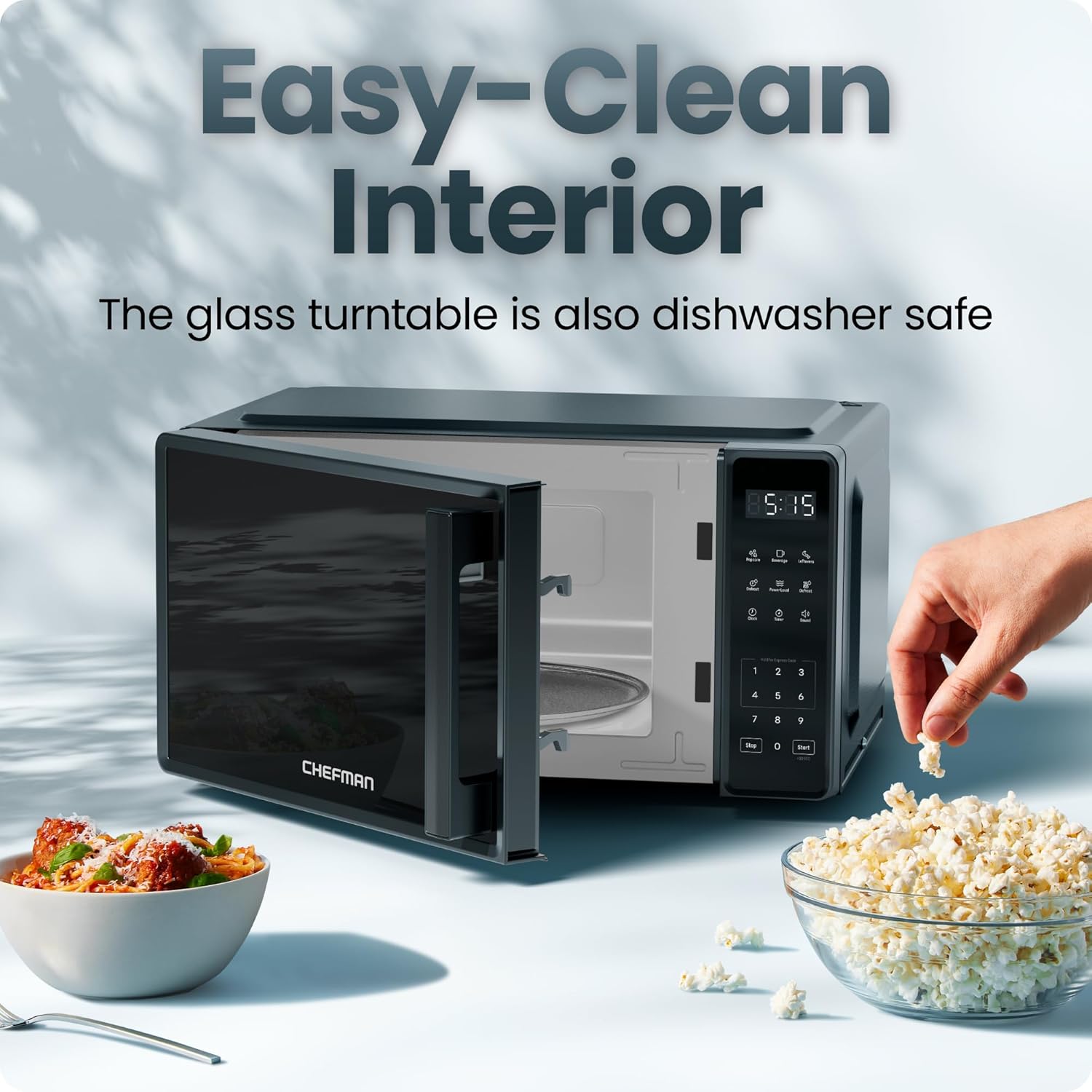 Chefman Compact Countertop Microwave - 0.7 Cu. Ft., 700W with 10 Power Levels & 6 Presets