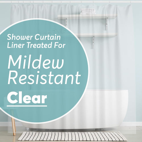 BigFoot Odorless PEVA Shower Curtain Liner - 72x72, Heavy-Duty Waterproof with Magnets