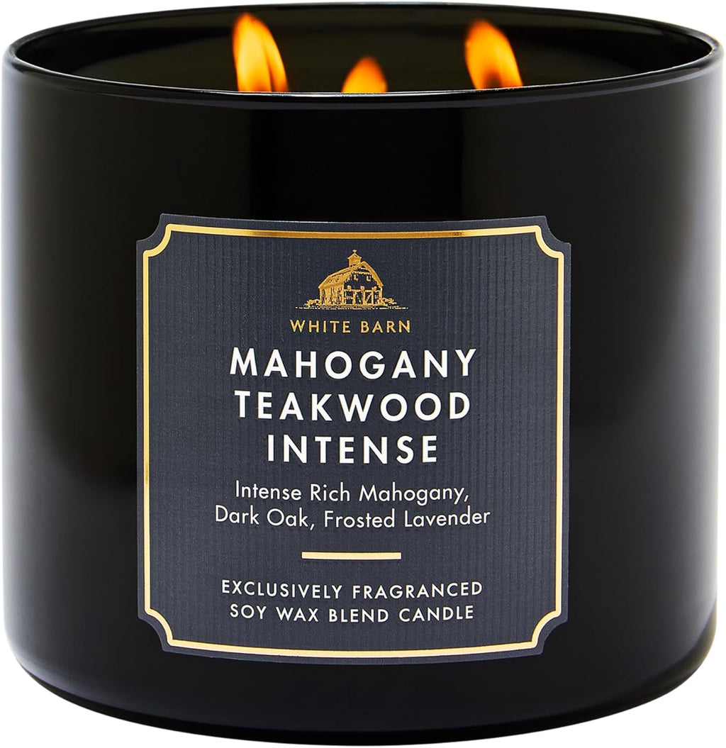 Bath & Body Works Mahogany Teakwood Intense 3-Wick Candle - 14.5 Oz Soy Wax Jar