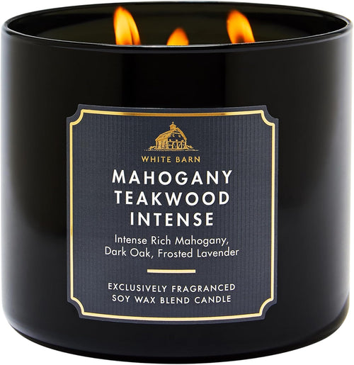 Bath & Body Works Mahogany Teakwood Intense 3-Wick Candle - 14.5 Oz Soy Wax Jar