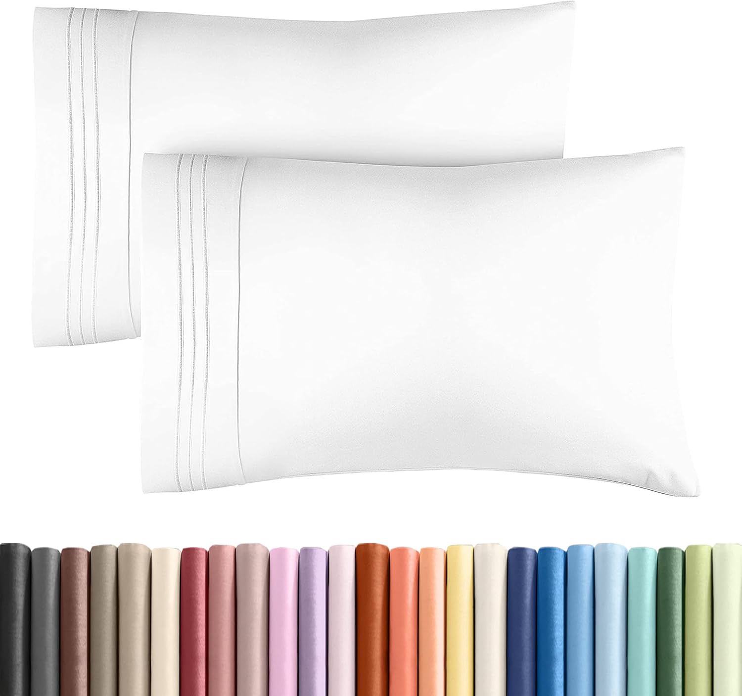 CGK Unlimited Ultra Soft Hotel-Quality King Pillowcases (Set of 2) - Wrinkle-Free & Fade-Resistant