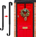 Adjustable Front Door Wreath Hanger for 20lb Loads - Black