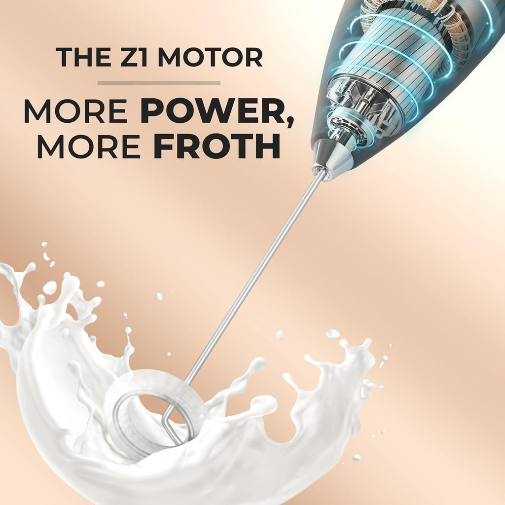 Zulay Kitchen Handheld Electric Milk Frother for Coffee & Latte - 13k RPM Motor