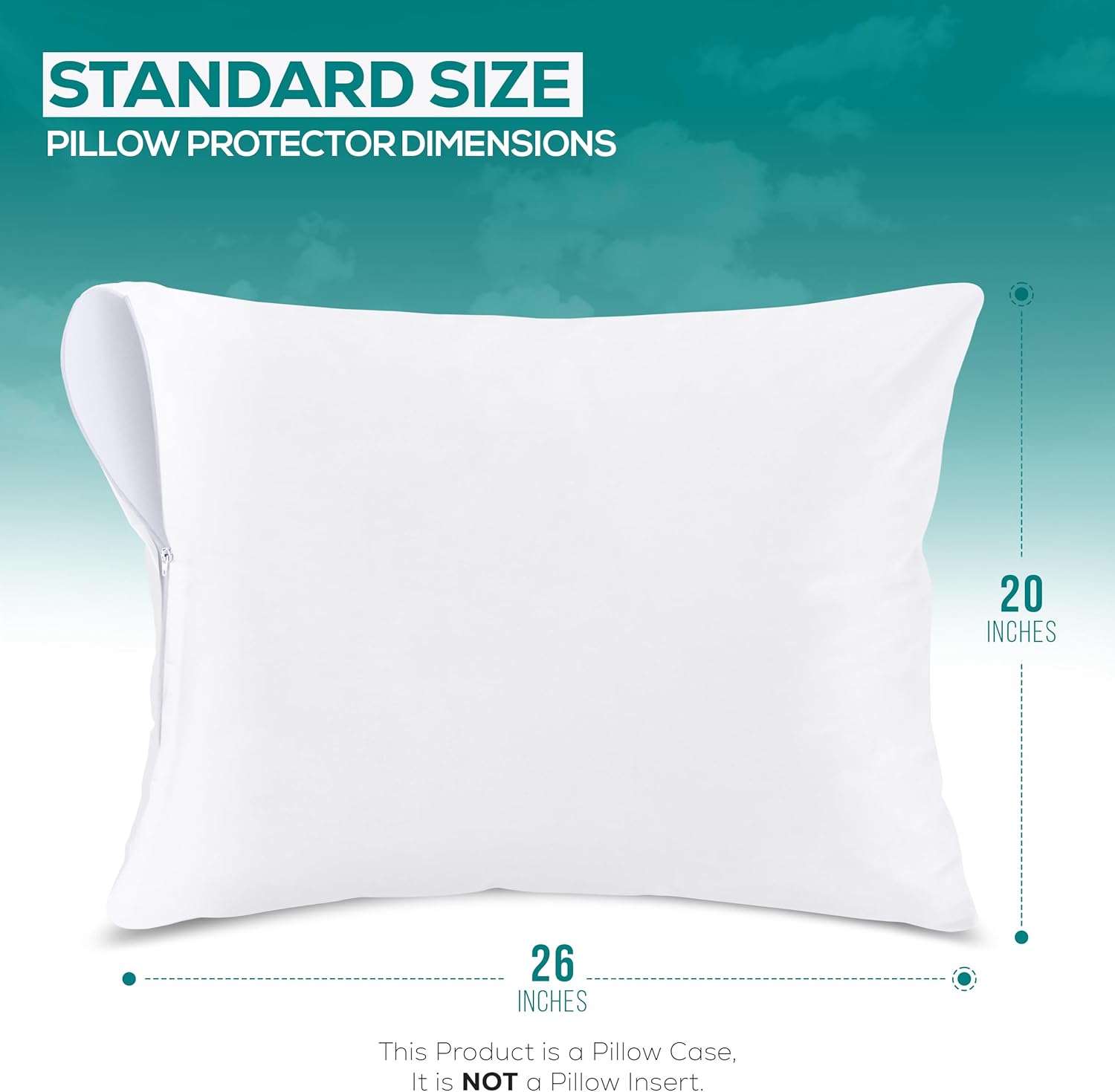 Bed Bug & Dust Mite Proof Pillow Protectors - Zipper Enclosed, Waterproof, Set of 4 by Utopia Bedding