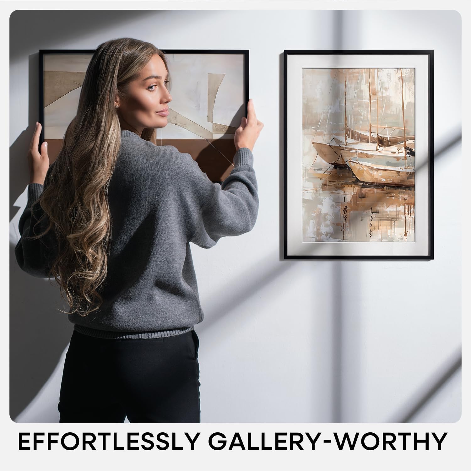 Homeforia Black 11x14 Matted Photo Frame - Modern Matte Finish