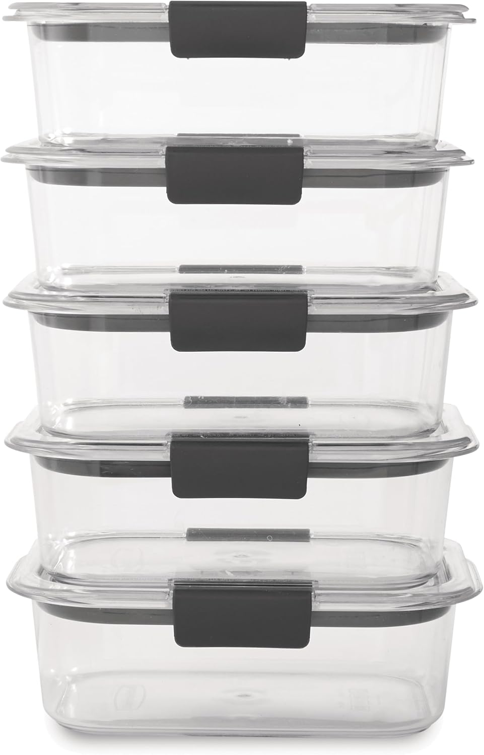 Rubbermaid Brilliance Tritan Food Storage Containers - Airtight Leak-Proof Meal Prep Set (5-Piece)