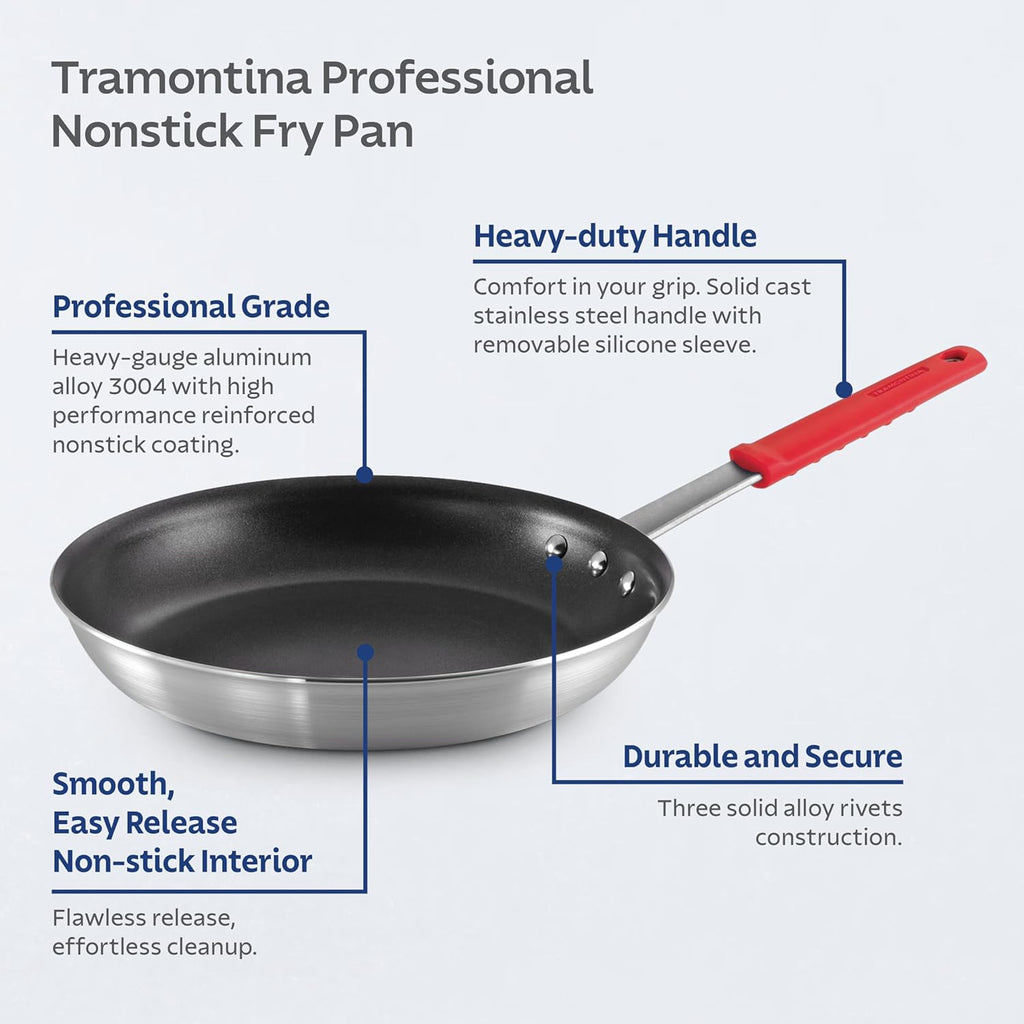Tramontina Professional 12-Inch Heavy-Gauge Aluminum Nonstick Fry Pan - Reinforced Coating for Effortless Cooking
