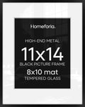 Homeforia Black 11x14 Matted Photo Frame - Modern Matte Finish