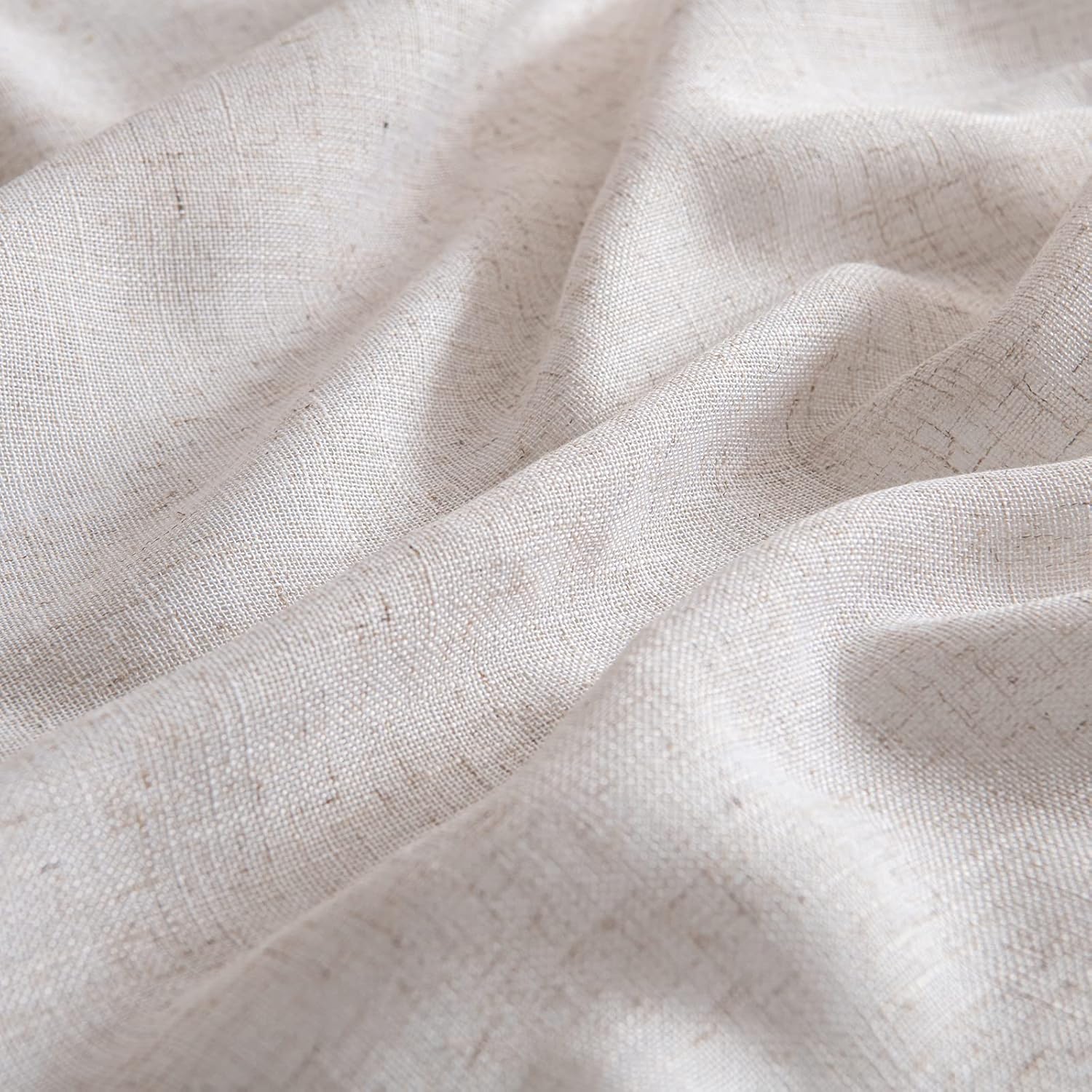 MIULEE Natural Linen Curtains 84" Long Semi-Sheer for Bedroom Living Room
