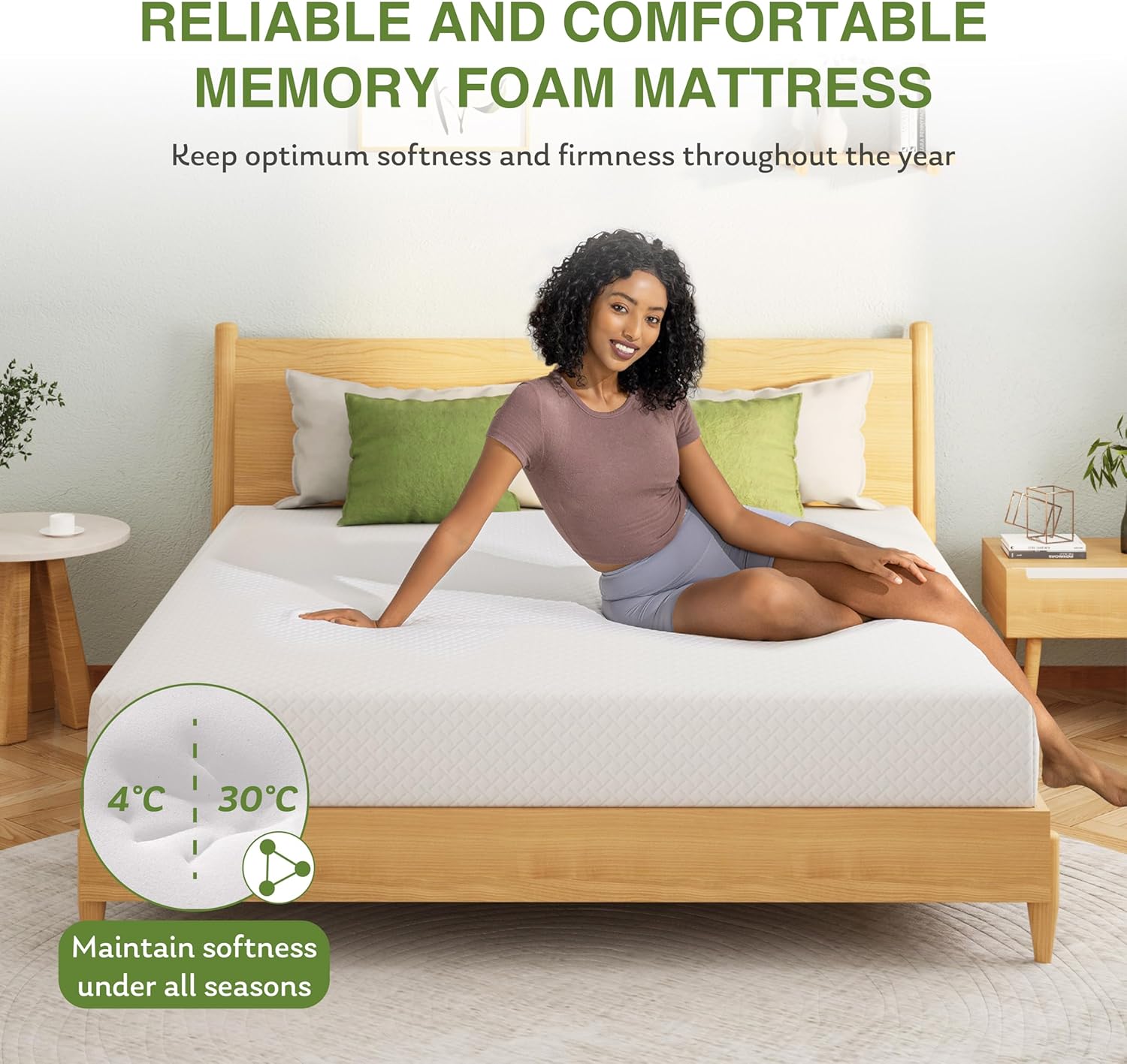 EGOHOME 8-Inch Full Memory Foam Mattress with Cooling Gel - Medium Firm Support