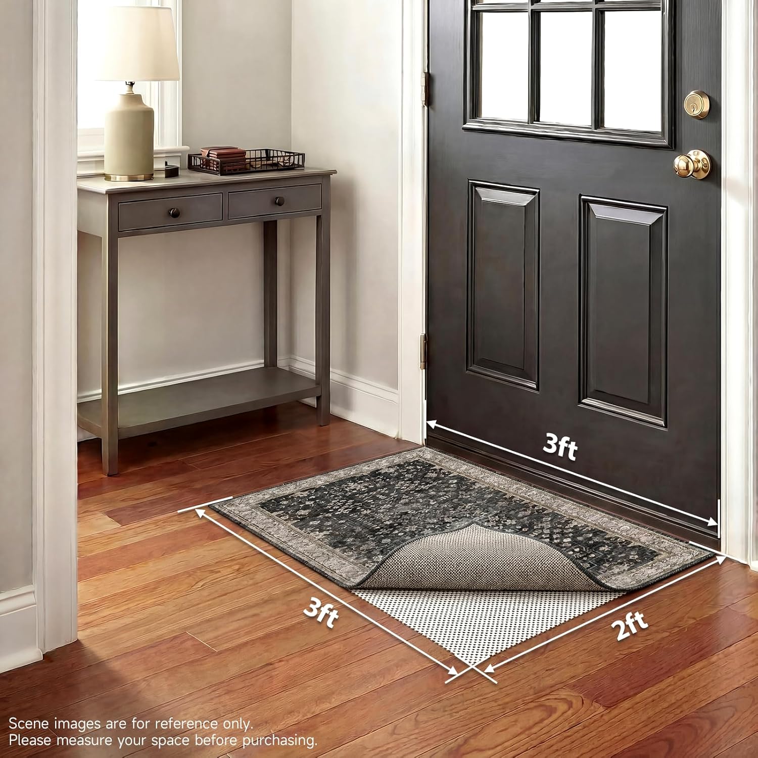 Veken Non-Slip Rug Pad for Hardwood Floors - 2'x3' Thick Mat Keeps Rugs Secure & Safe