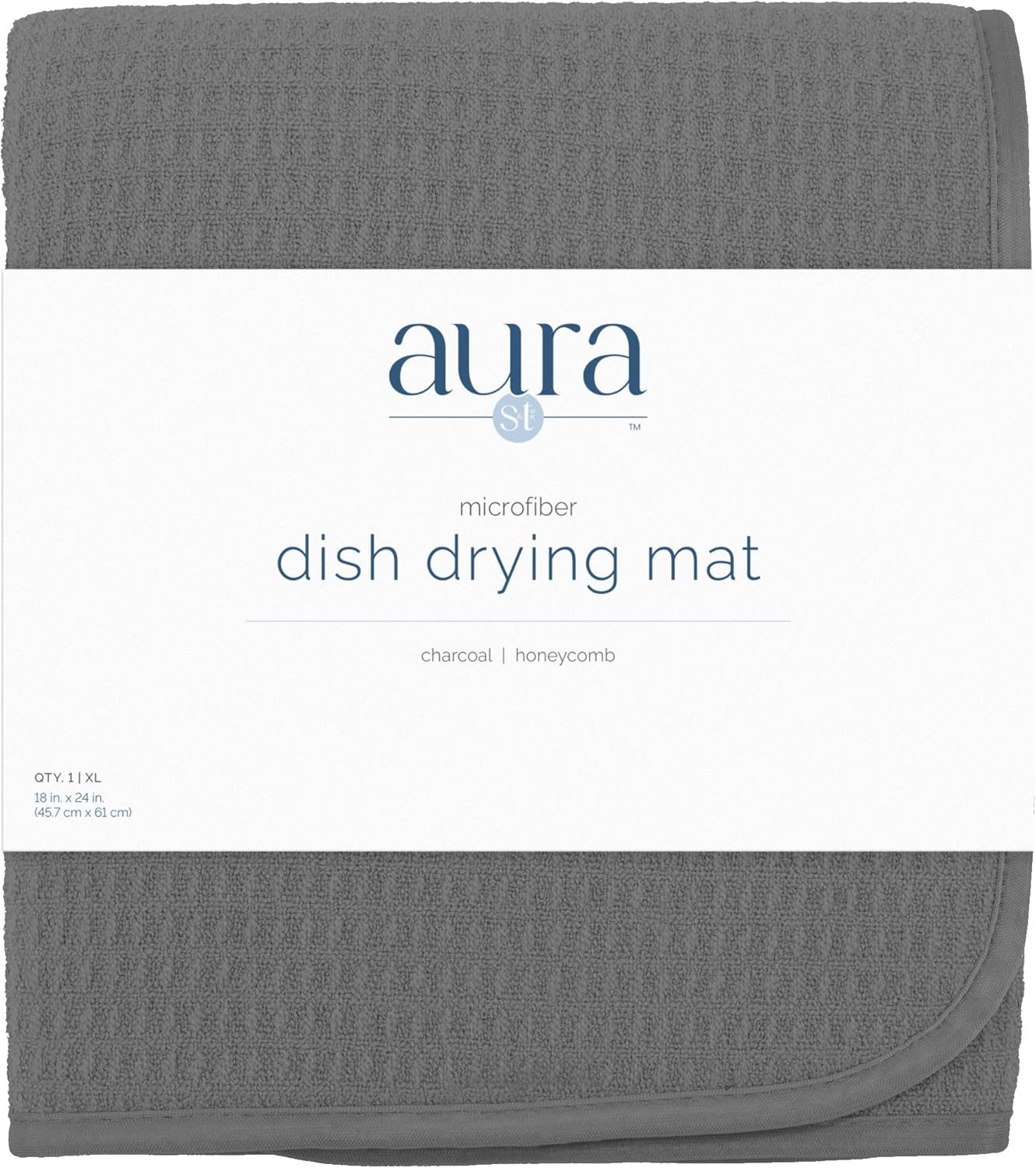 S&T INC. XL Charcoal Microfiber Dish Drying Mat - 18x24 Kitchen Counter Pad