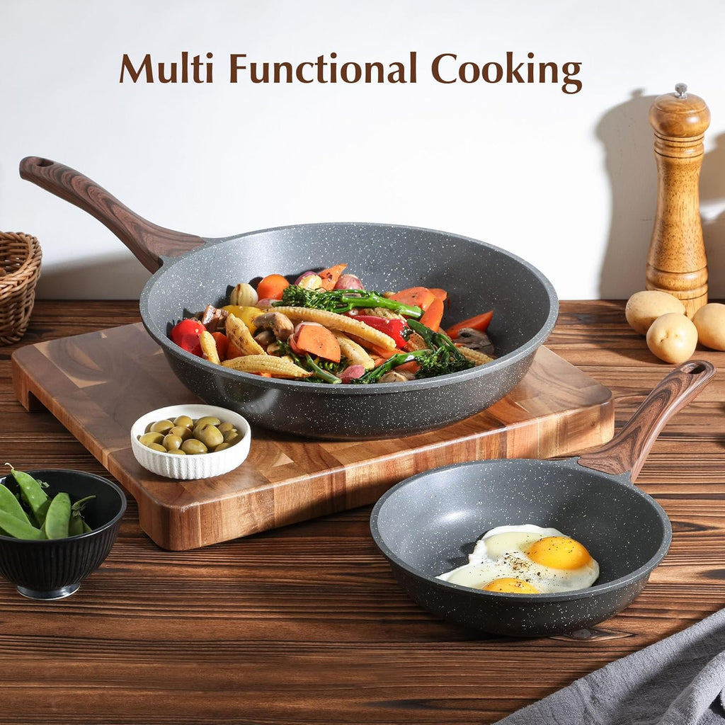 SENSARTE Nonstick Frying Pan - Swiss Granite Coating, PFOA-Free, 9.5 Inch