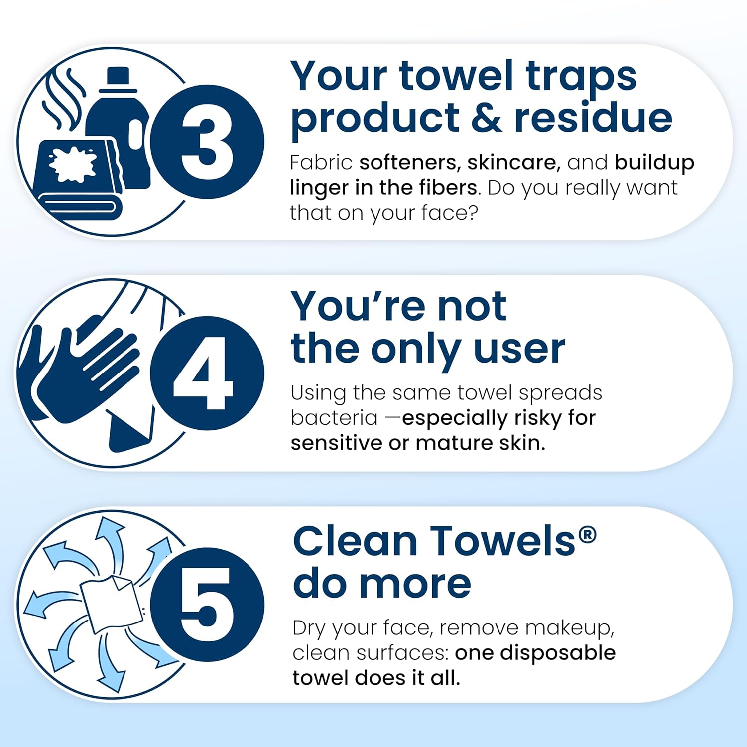 Clean Skin Club 100% Biobased Disposable Face Towels XL - 50 Count, Dermatologist-Approved Makeup Remover Wipes