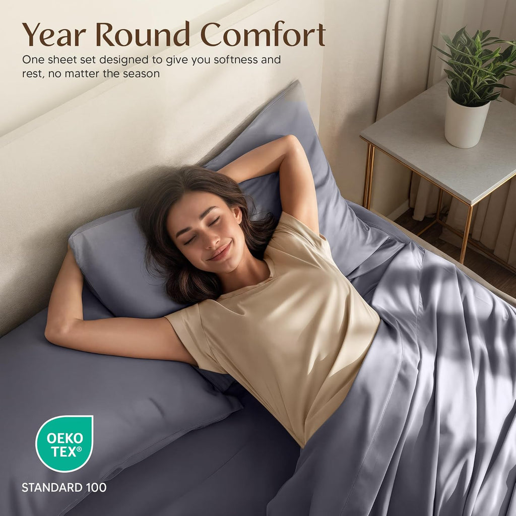Utopia Bedding Queen Size Sheet Set - 4 Piece Bed Sheets, Soft and Breathable Microfiber, Includes 1 Fitted Sheet, 1 Flat Sheet and 2 Pillowcases - Oeko Tex (Grey)