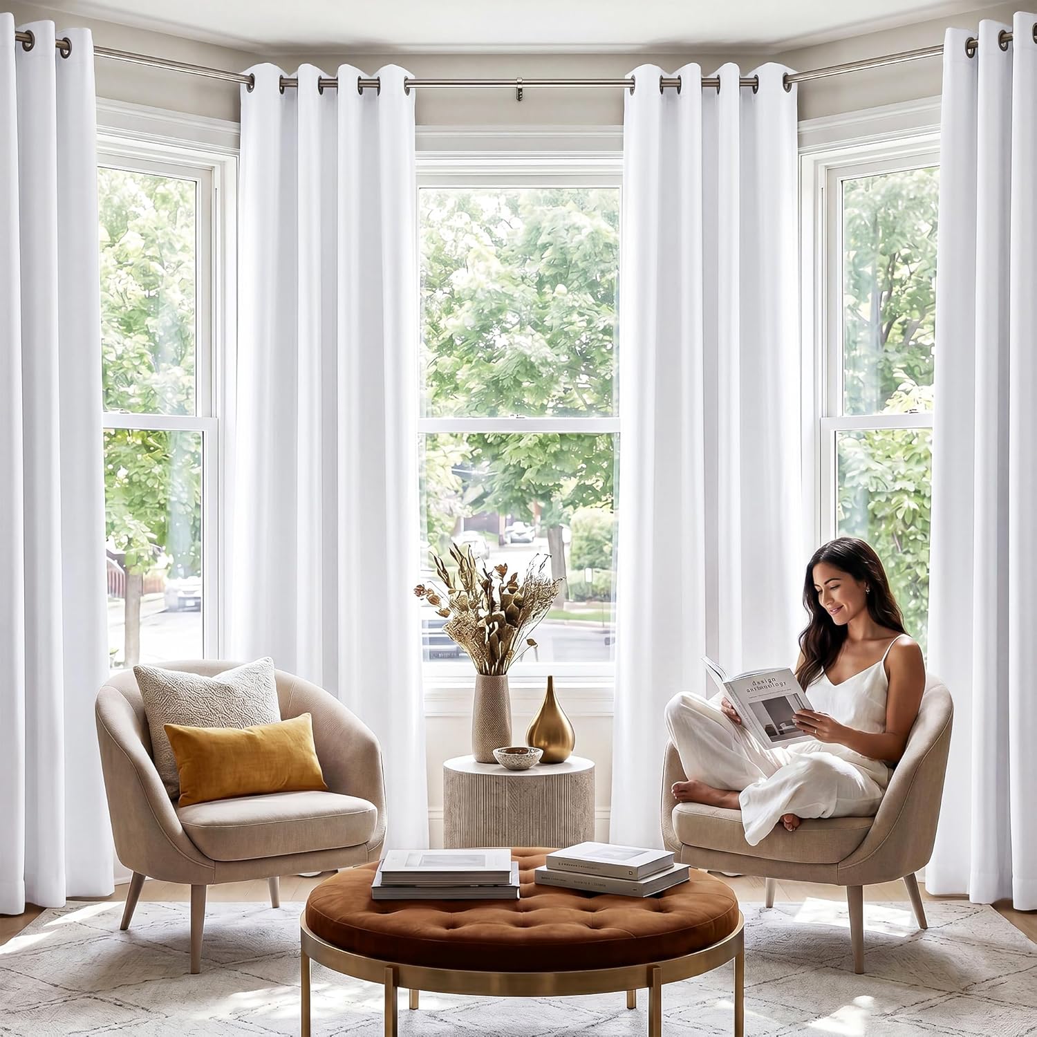 NICETOWN Blackout Thermal Insulated Curtains - Noise Reducing 52x84 2-Piece Set