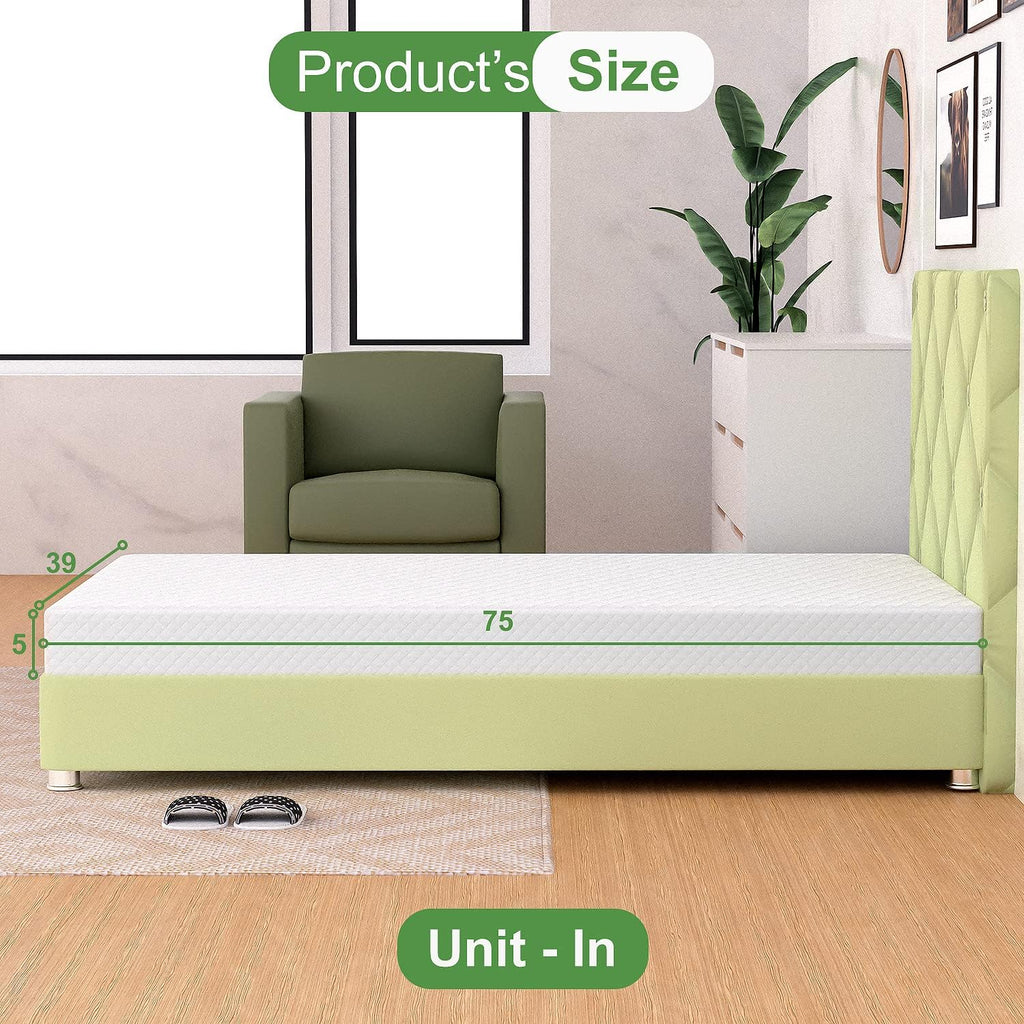 FDW Medium-Firm Twin Mattress for Kids & Adults - 5" Gel Memory Foam Mattress in a Box
