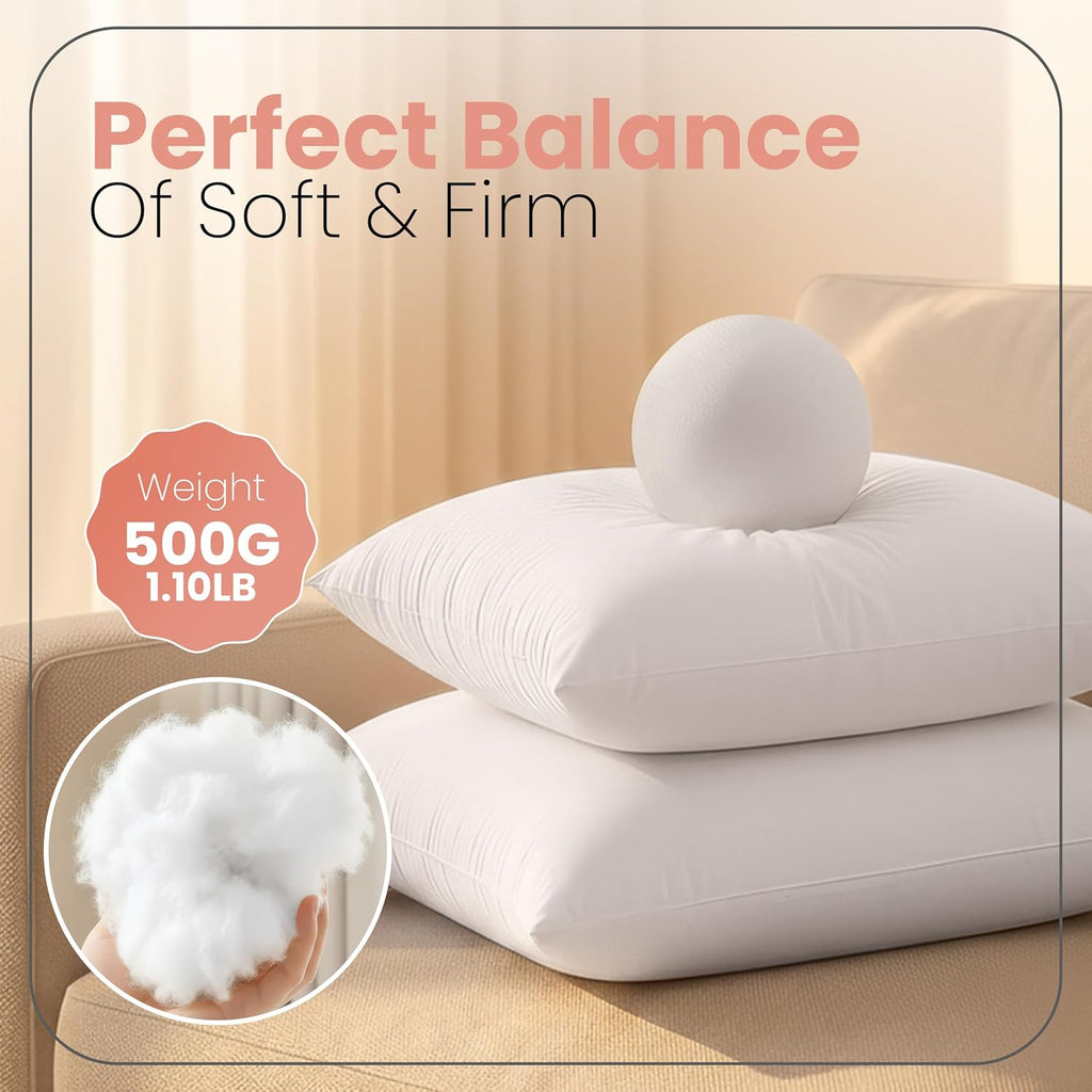 Utopia Bedding 18x18 Pillow Inserts Set of 2 - White Fluffy Cushion Filler