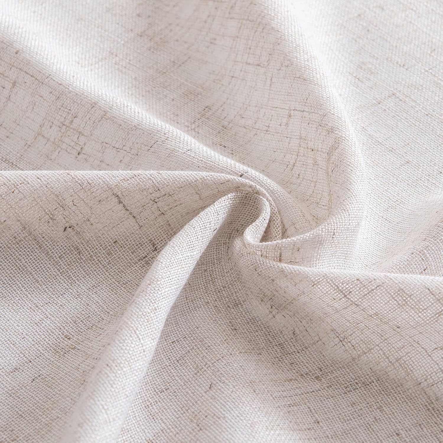 MIULEE Natural Linen Curtains 84" Long Semi-Sheer for Bedroom Living Room