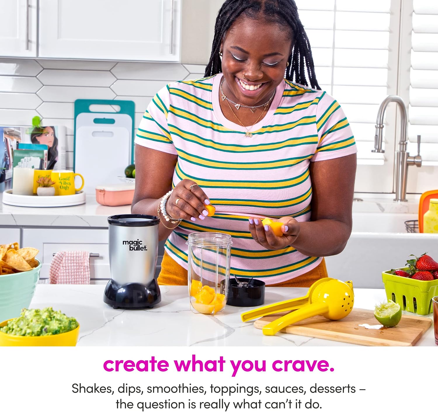 Magic Bullet Compact Countertop Blender Set - Small Silver 11-Piece 250W Motor