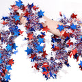 Hongsome Patriotic 4th of July Garland - 50ft Shiny Tinsel Decor for Home & Yard