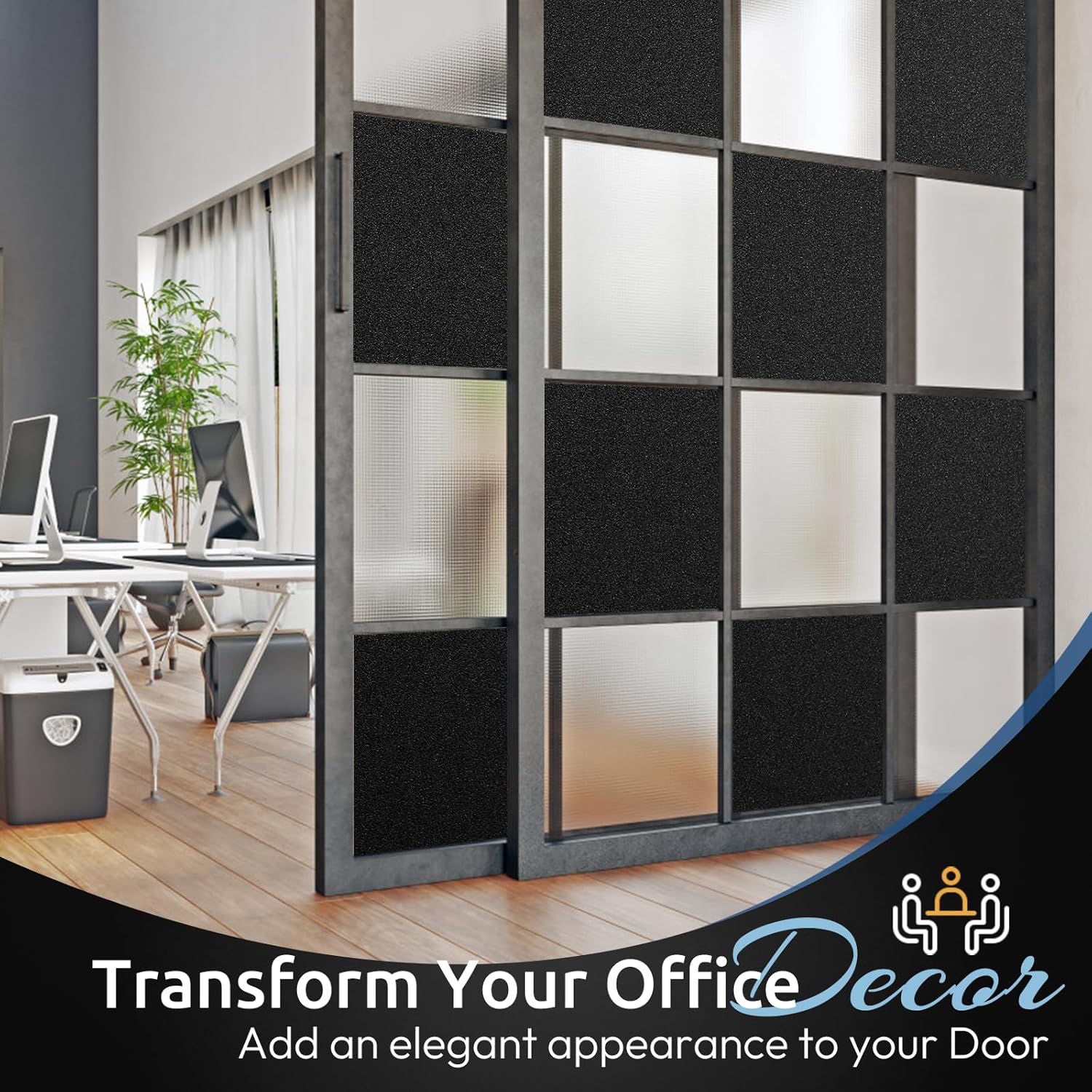 Rabbitgoo Blackout Window Film - Static Cling Privacy Tint for Light Blocking & UV Protection