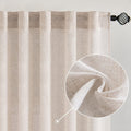 MIULEE Natural Linen Curtains 84" Long Semi-Sheer for Bedroom Living Room