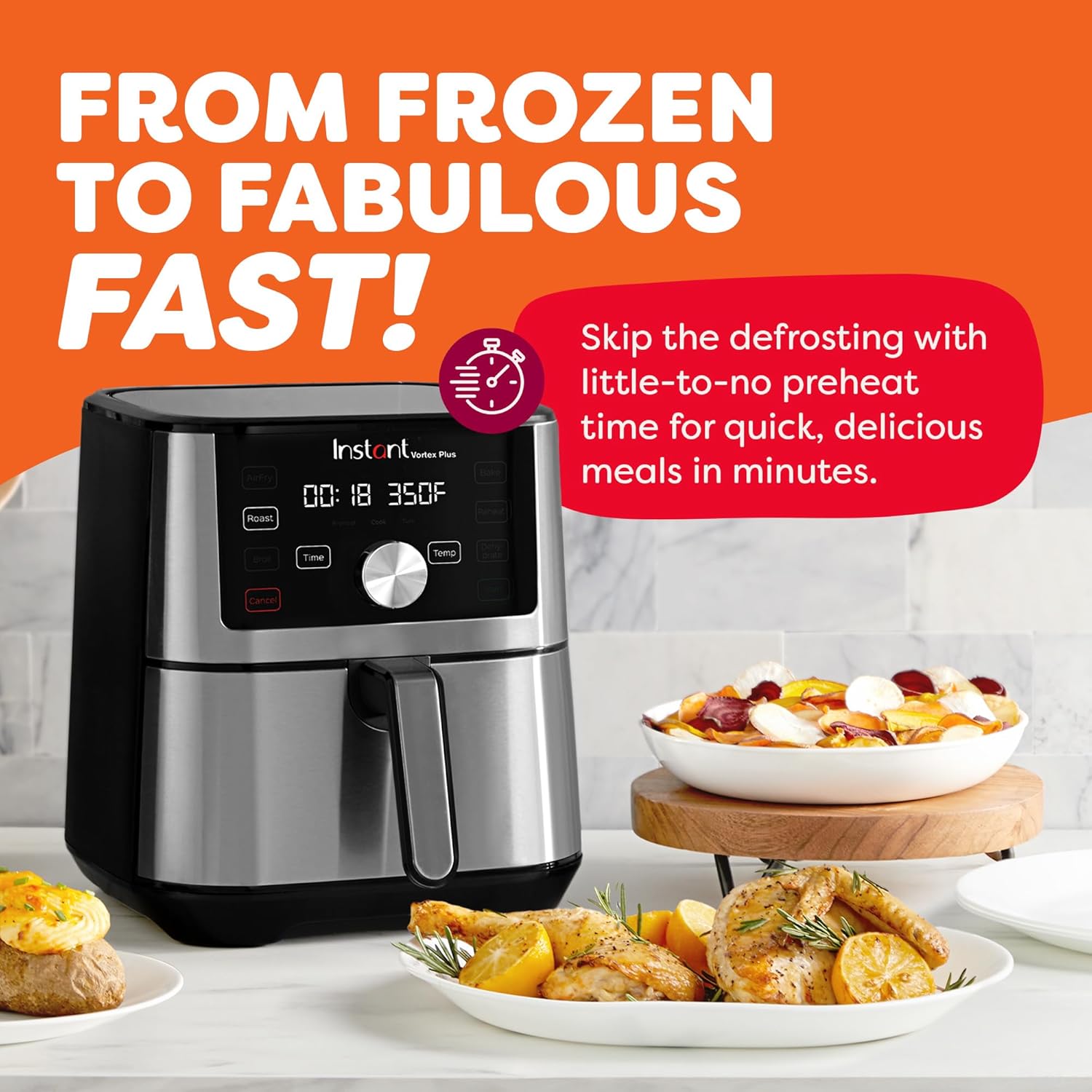 Instant Pot 6-Quart Vortex Plus Air Fryer - 6-in-1 Multi-Cooker with EvenCrisp Technology