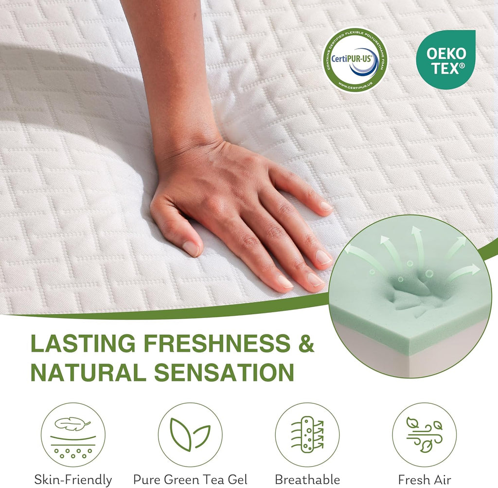 EGOHOME 8-Inch Full Memory Foam Mattress with Cooling Gel - Medium Firm Support