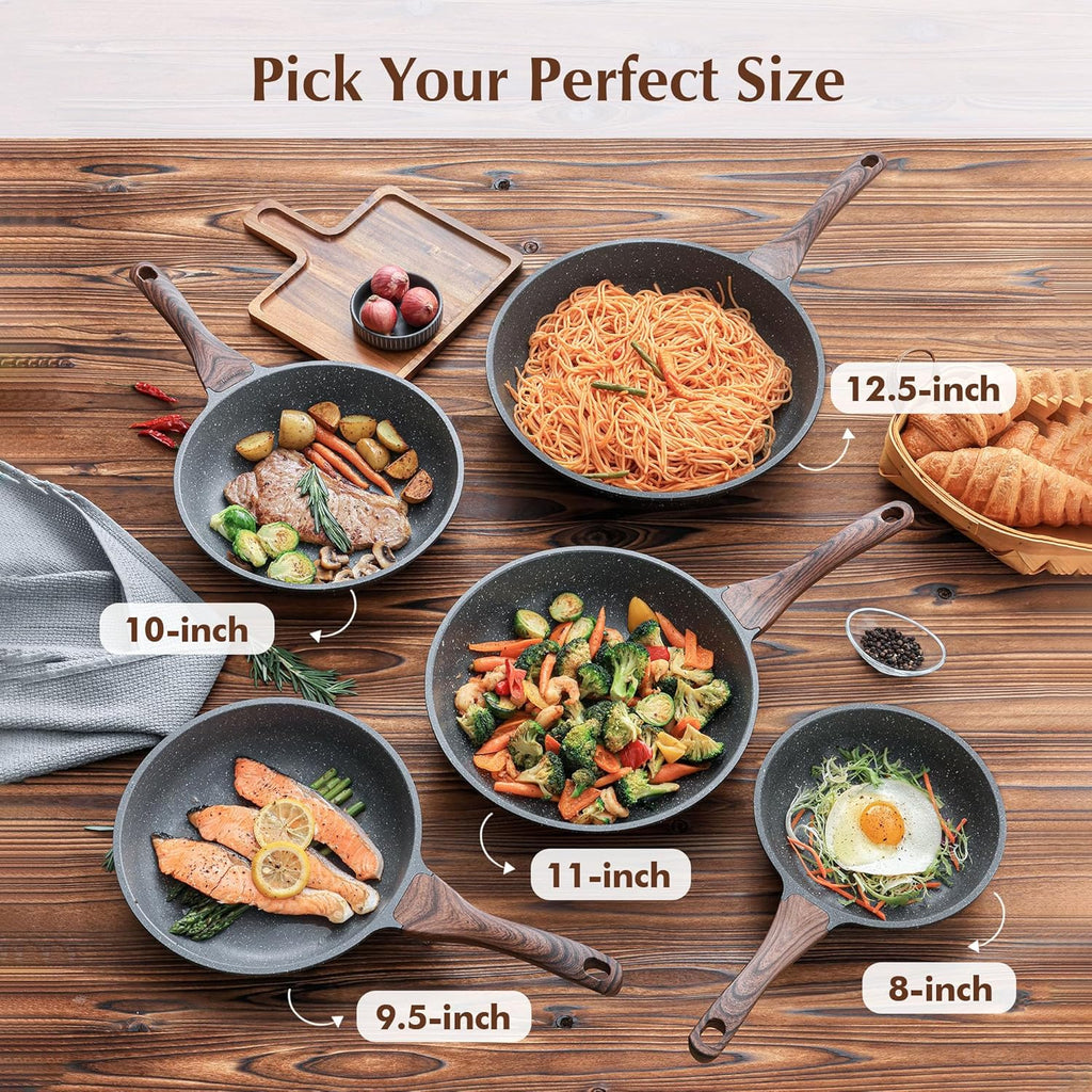 SENSARTE Nonstick Frying Pan - Swiss Granite Coating, PFOA-Free, 9.5 Inch