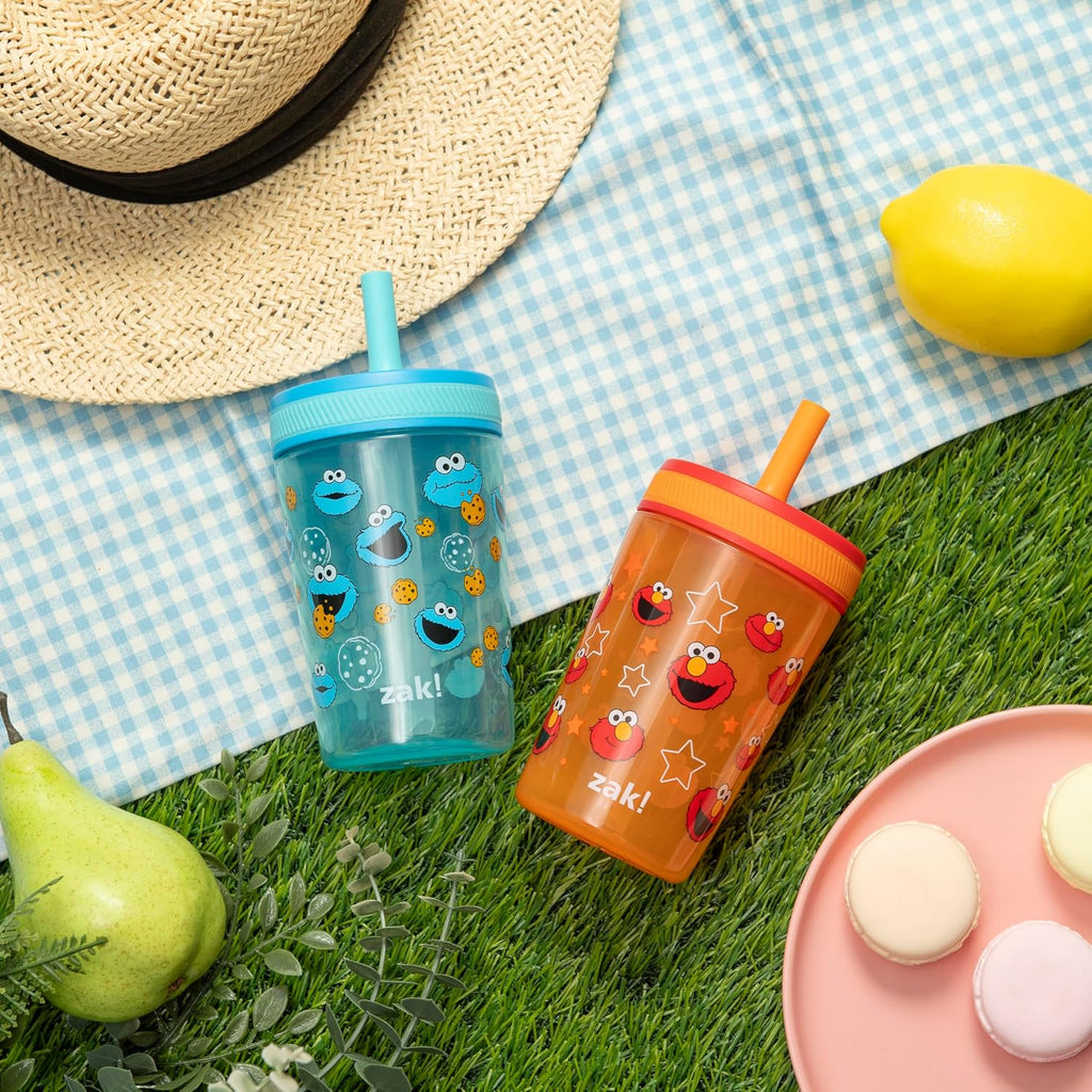 Zak Designs Sesame Street Leak-Proof Toddler Tumblers for Kids - 15oz 2-Pack