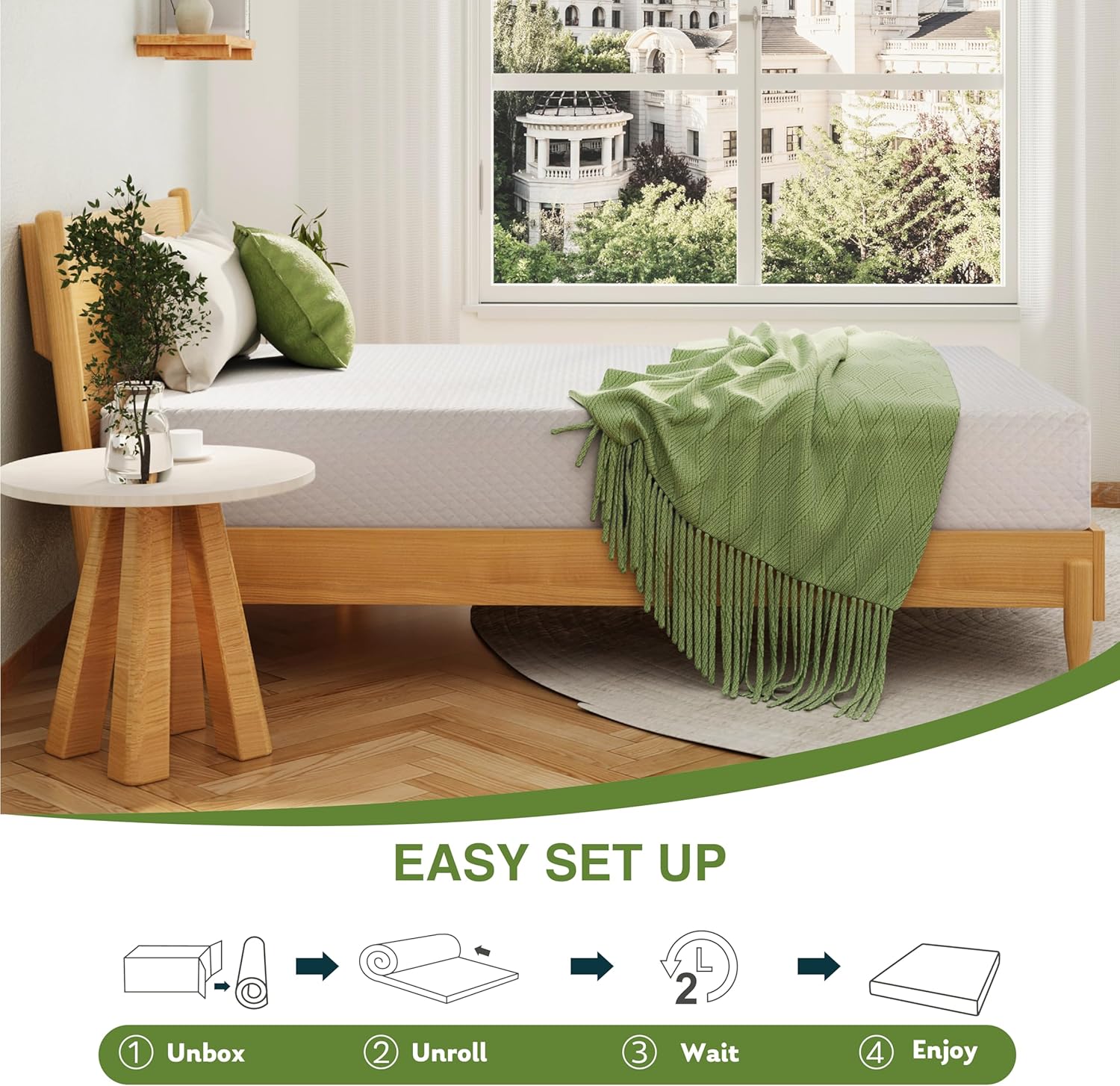 EGOHOME 8-Inch Full Memory Foam Mattress with Cooling Gel - Medium Firm Support