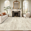 Soalmost Washable 8x10 Vintage Beige Area Rug - Soft Non-Slip Living Room Carpet