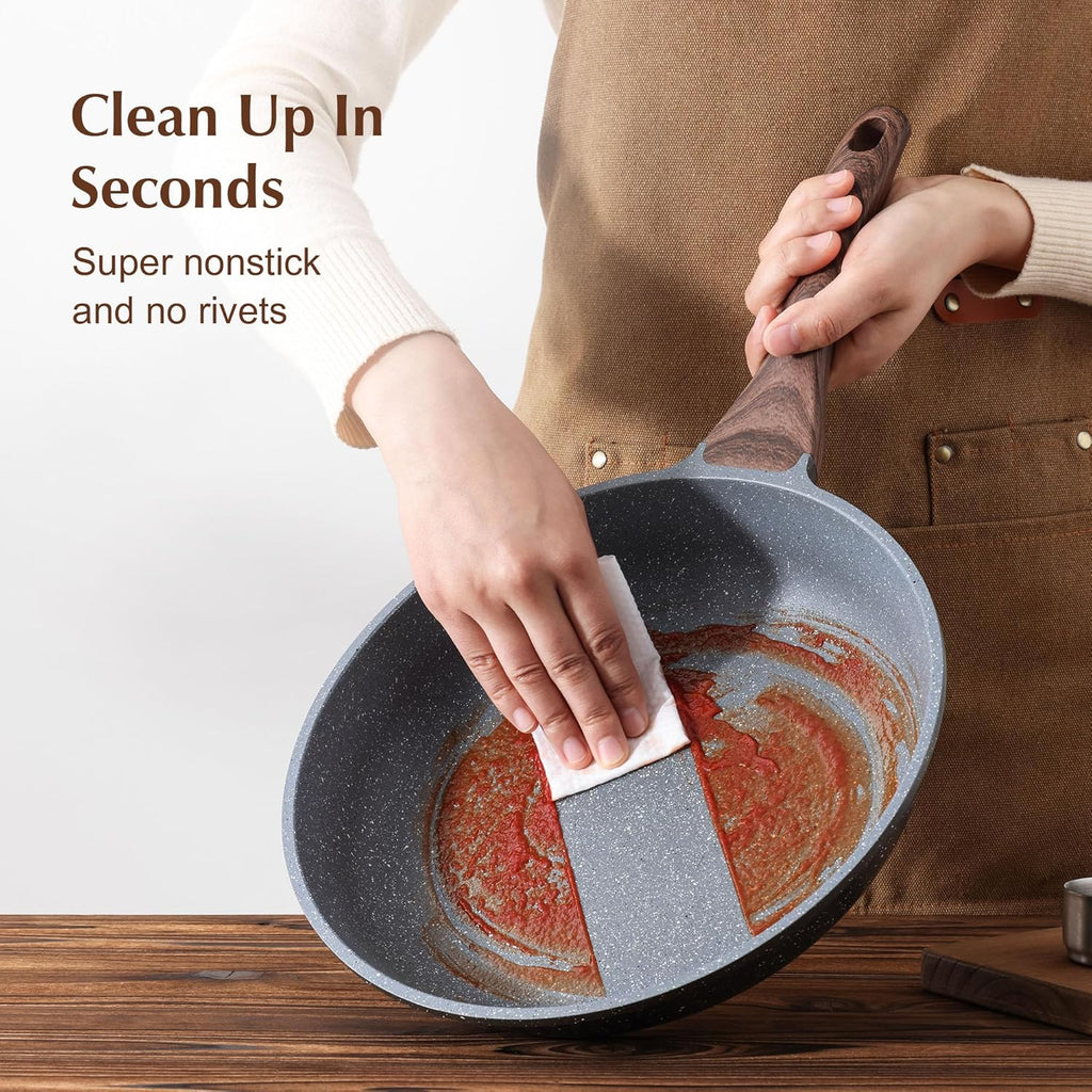 SENSARTE Nonstick Frying Pan - Swiss Granite Coating, PFOA-Free, 9.5 Inch